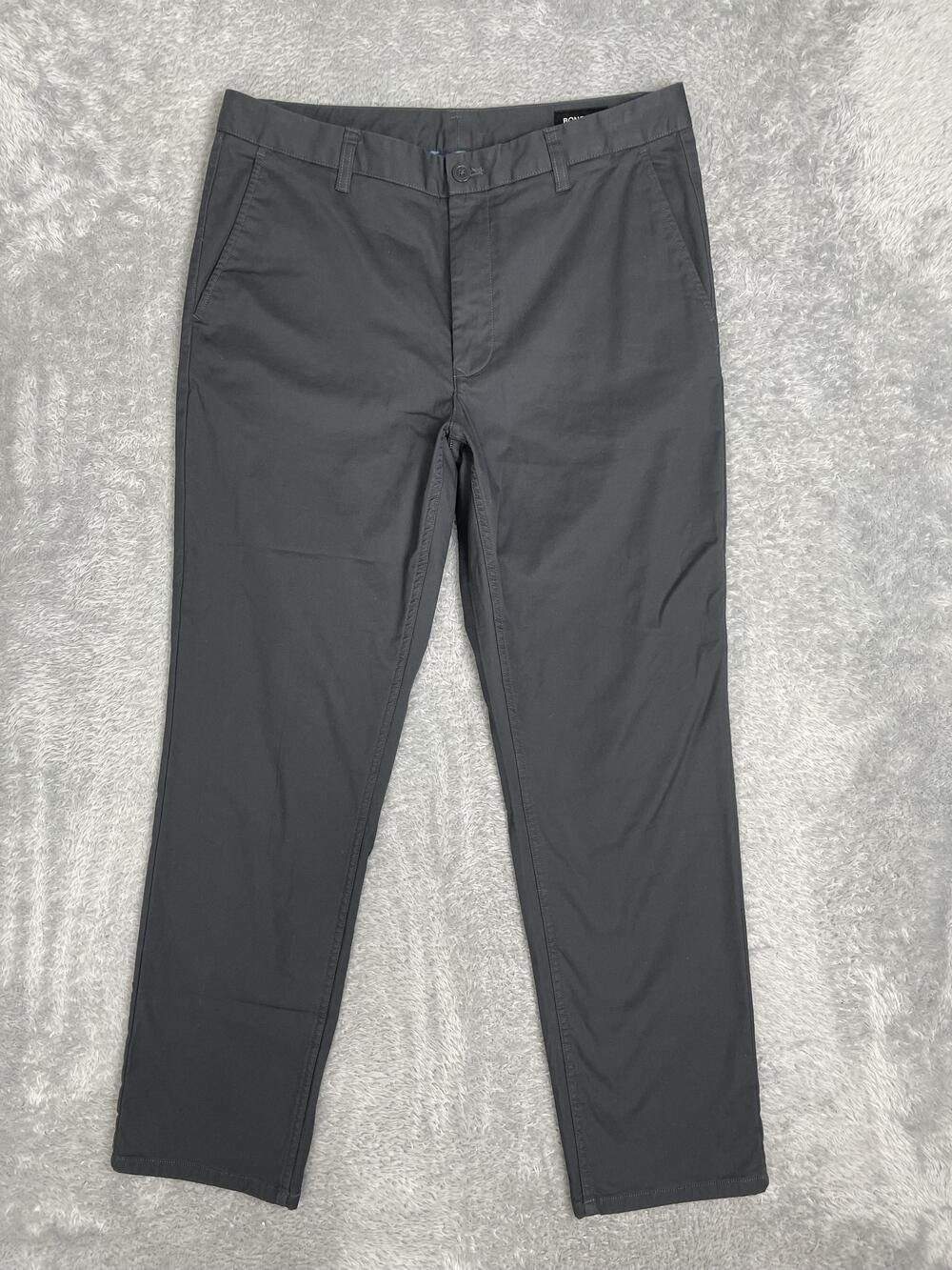 Bonobos Pants Mens 34x30 Gray Flannel Lined Chino Slim Fit Stretch Winter